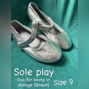 Sole Play Silver Kids Dress Shoes